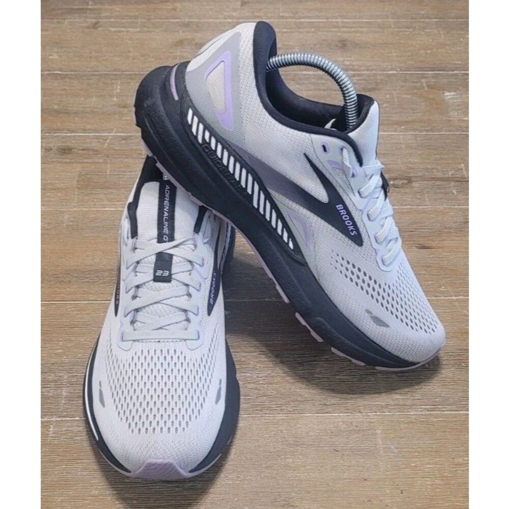 Size 10 - Brooks Adrenaline GTS 23 Grey Purple Women's Running Shoes Sneakers
